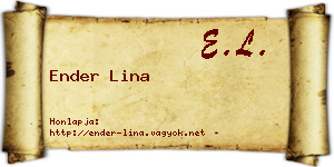 Ender Lina névjegykártya